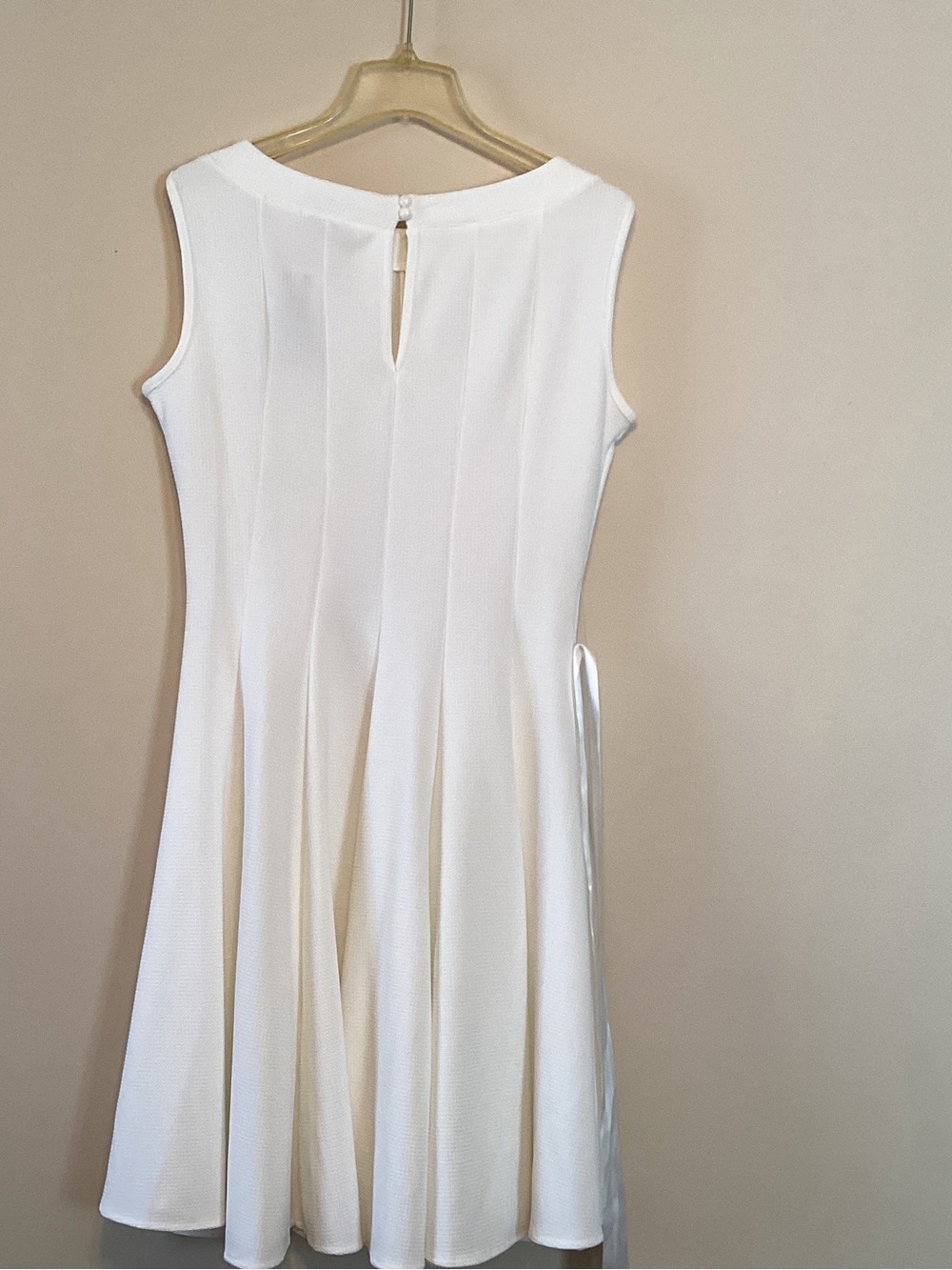 Classic White Sleeveless Fit-and-Flare Dress